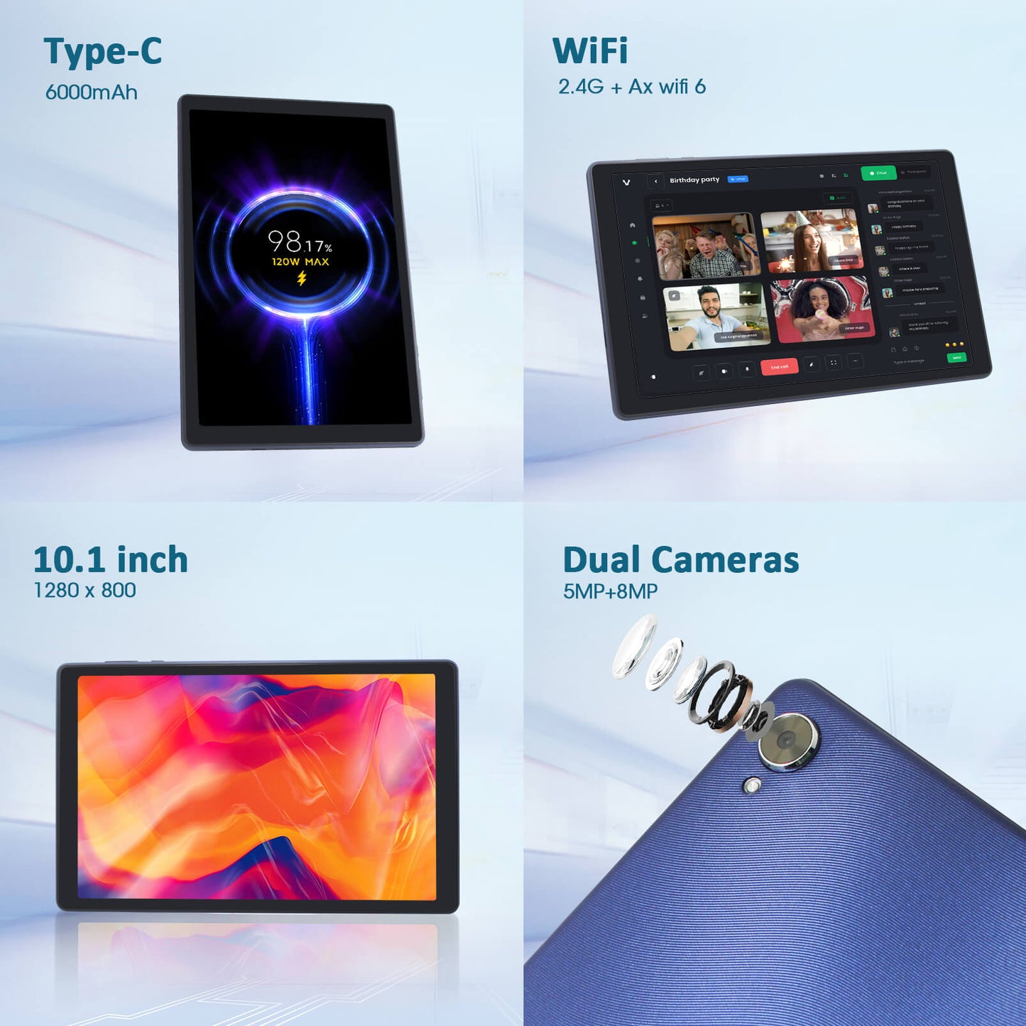 1019AC 10 Inch Android 13 Tablet Octa-Core 4GB RAM 128GB Storage